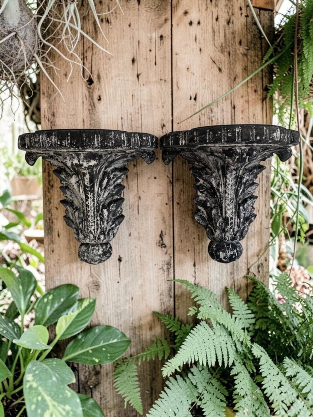 Vintage Style Acanthus Leaf Corbels Architectural Wall Shelf Sconces